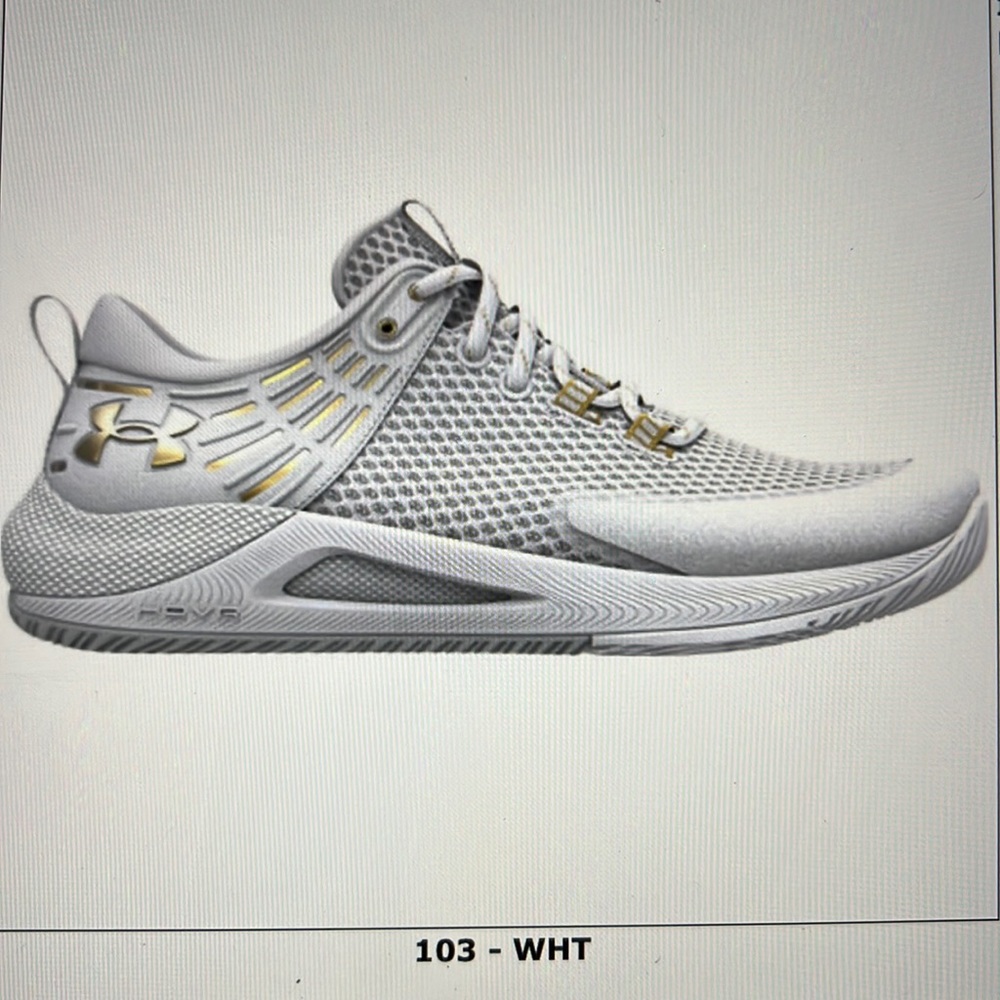 Under Armour HOVR Block City - Women’s size 11, white/metallic gold